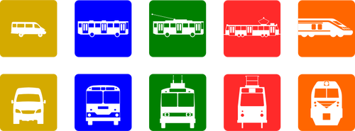 Pittogrammi trasporto pubblico vettoriali di disegno