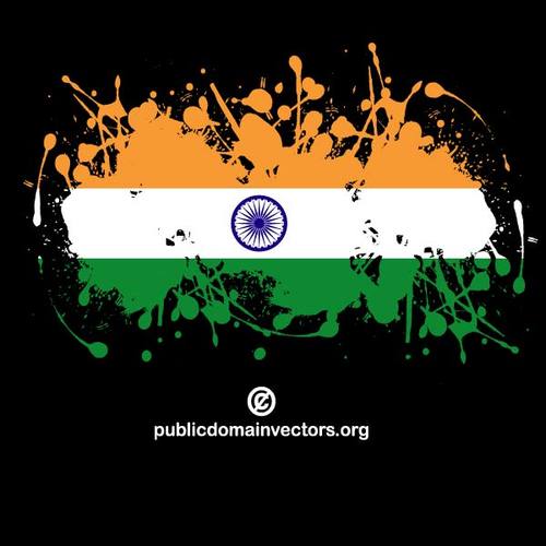 Bendera India dalam tinta memercik bentuk
