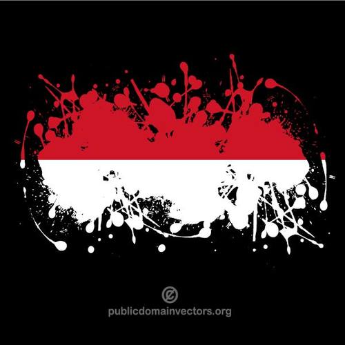 Bandeira da IndonÃ©sia no paint respingos