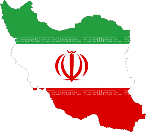 Iran flagg og kart