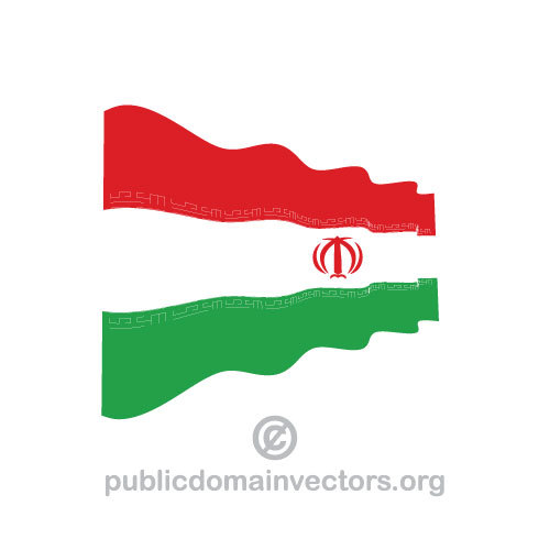 Ondeando la bandera iranÃ­ vector