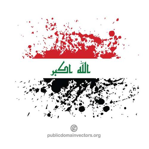 Bendera Irak dalam hujan rintik-rintik tinta