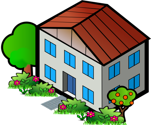 Vector illustraties van rode dak thuis