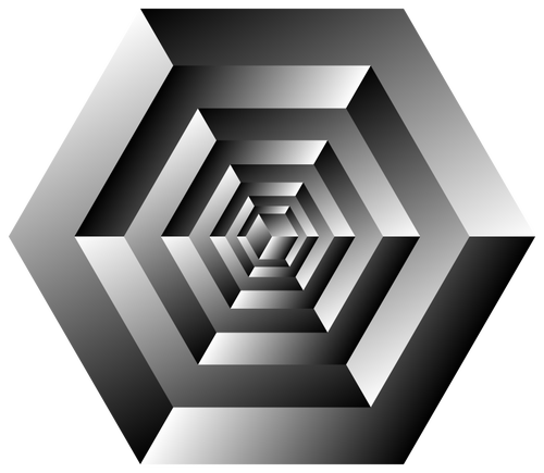 Tegning av roterende kube Synsbedrag