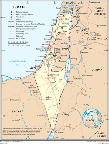 Mapa de imagen vectorial de Israel