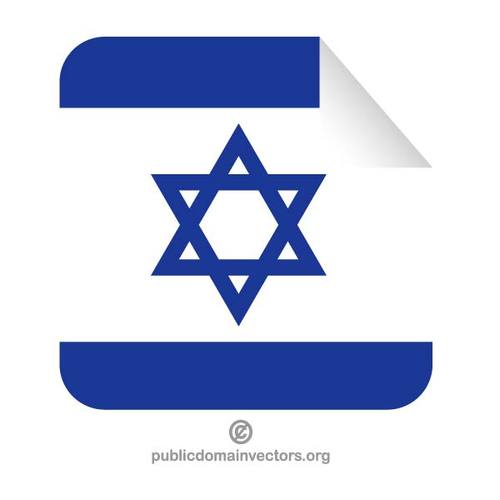 Rechthoekige sticker met vlag van IsraÃ«l