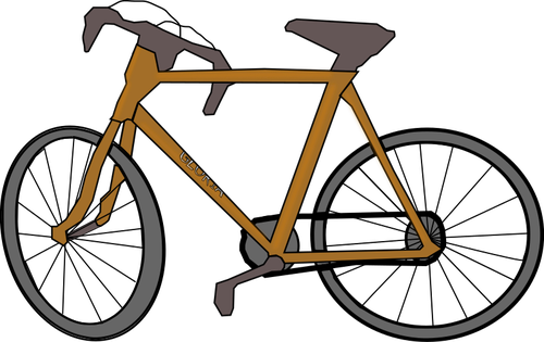 Cartoon-braun Fahrrad-Farbbild.