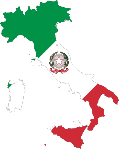 ItalskÃ¡ mapa s vlajkou