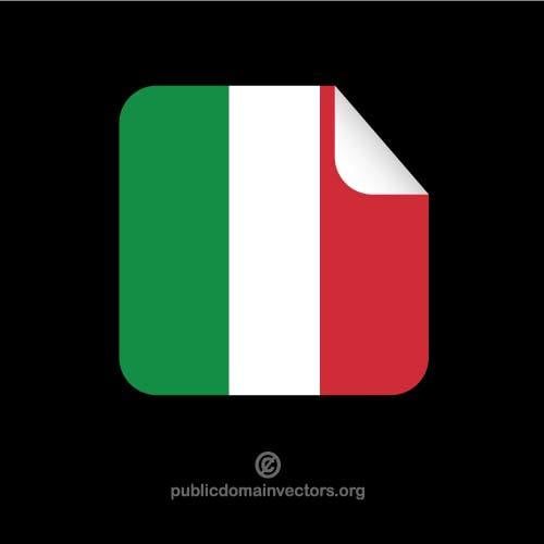 Italienske flagget pÃ¥ peeling klistremerket