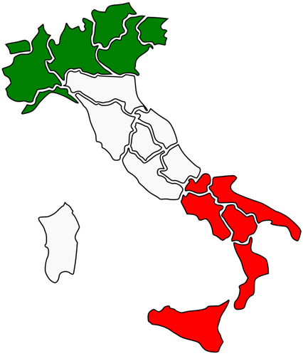 Mapa da ItÃ¡lia com regiÃµes vector imagem