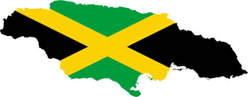 Jamajka mapa z flagÄ…