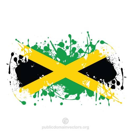 Jamaicas flagga i blÃ¤ck sprut