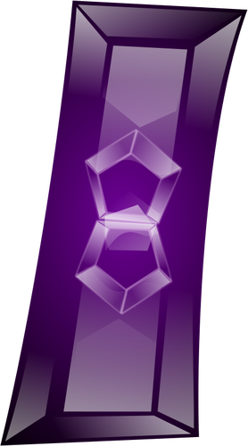 Persegi panjang bentuk permata ungu gambar vektor