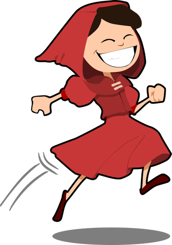 IlustraÃ§Ã£o em vetor de garota sorridente vestido vermelho