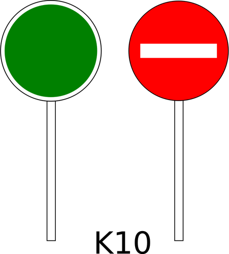 Kein Eintrag-Verkehrszeichen auf Pole Position Farbvektor Zeichnung