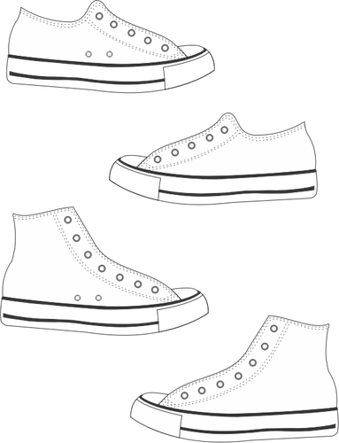 Keds-Schuhe und Stiefel-Vektor-Bild