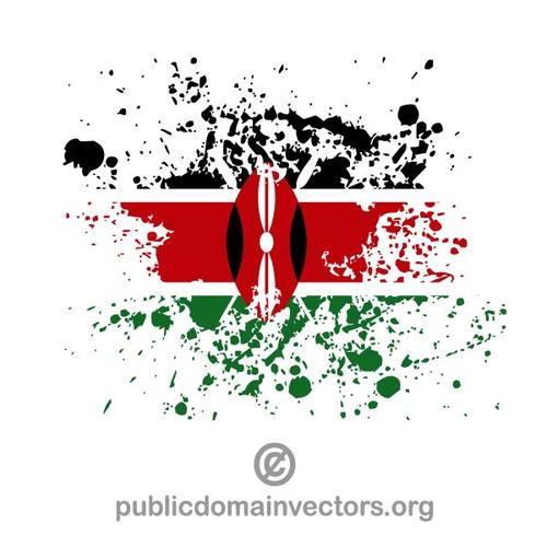 Flaga Kenii wewnÄ…trz atrament bryzg ksztaÅ‚t