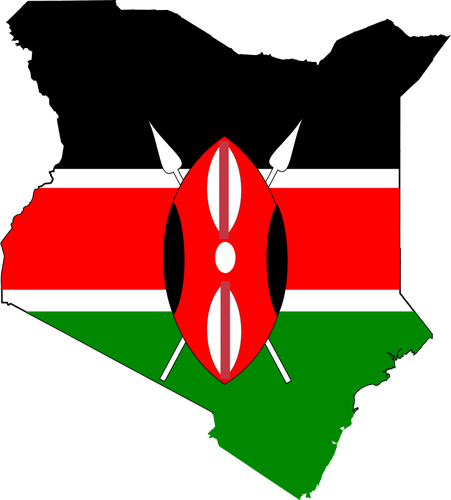 Bandera de Kenia mapa vector imagen prediseÃ±ada