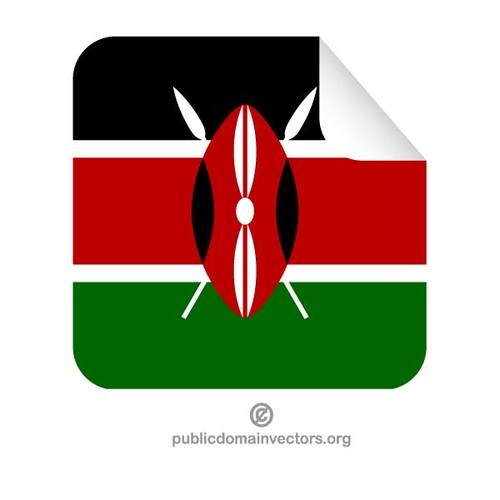 Etichetta con la bandiera del Kenya