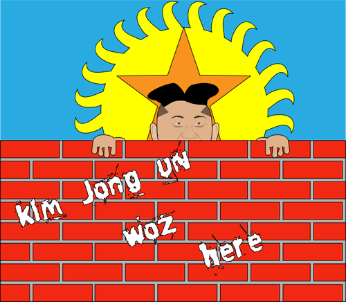 Kim Jong Un woz aici afiÅŸul vector illustration