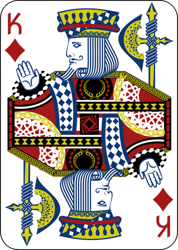 King of Diamonds gaming card vector illustration