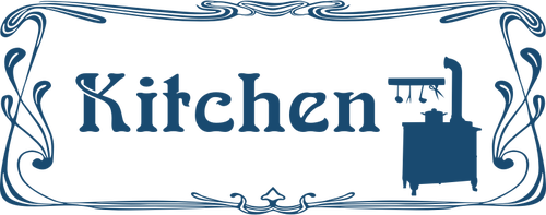 Classic style kitchen door sign vector image
