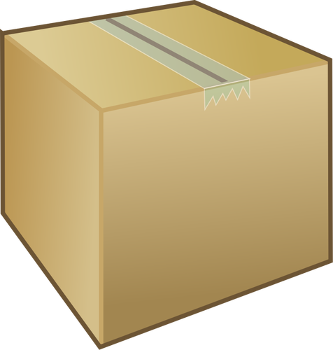 Una caja de cartÃ³n embalaje con cinta manteniÃ©ndolo cerrado imagen vectorial