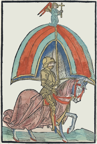 Illustrazione del cavaliere che indossa armatura gotica