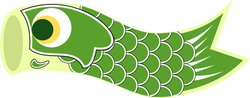 Vector graphics of green Koinobori