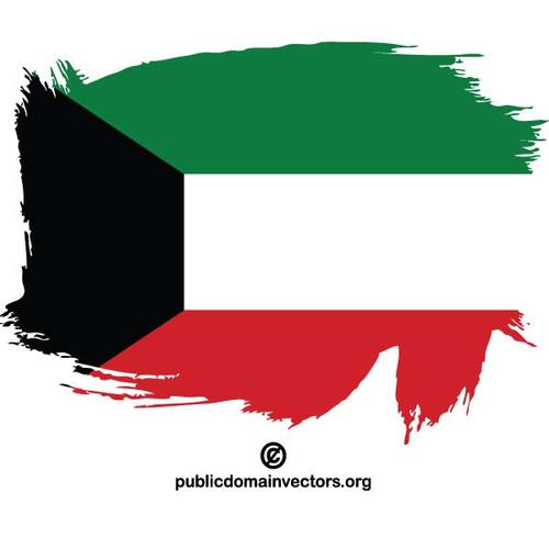 Gemalte Flagge Kuwait