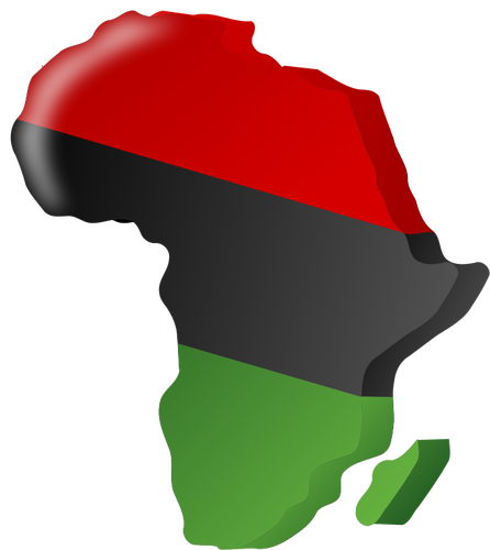 Flaga Gambii w ksztaÅ‚cie Afryki wektor clipart