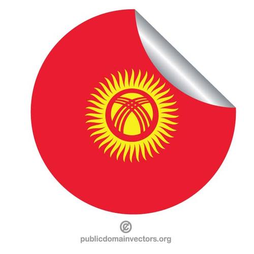 Pegatina con la bandera de KirguistÃ¡n