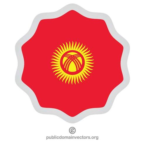 Etiqueta de la bandera de KirguistÃ¡n