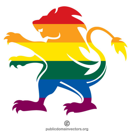 LGBT flag heraldic lion