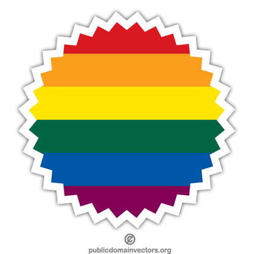 Klister mÃ¤rke med HBT-flagga