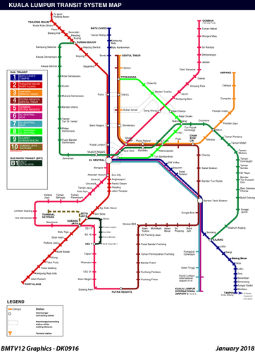 Mapa Kuala Lumpur tranzitnÃ­ Å¾elezniÄnÃ­