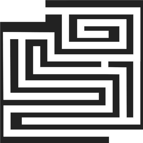 GrÃ¥tonebilder som en kort labyrint