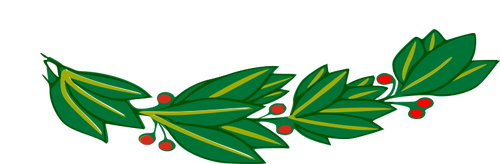 Laurel cabang dengan gambar vektor buah merah