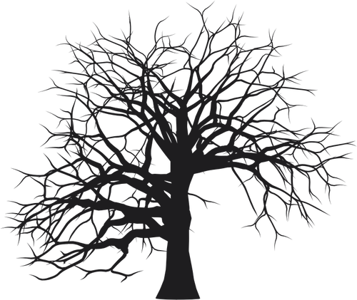 Leafless tree vector silhouette