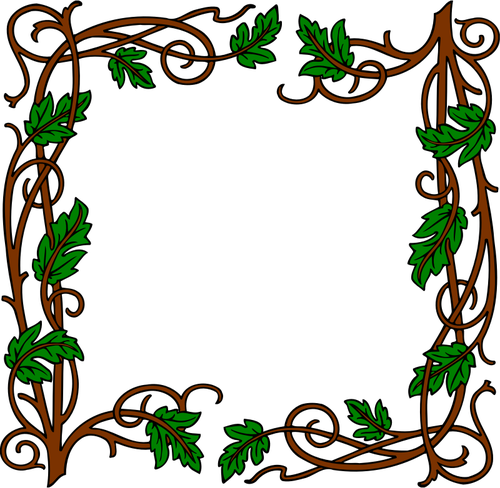 Leafy frame vector image