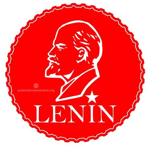 RÃ¶da badge med Lenin vektorbild
