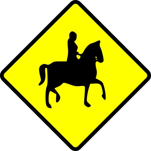 Cavalo cavaleiro precauÃ§Ã£o sinal vector imagem