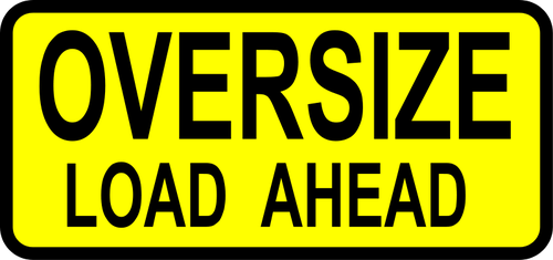 Oversize obciÄ…Å¼enia pojazdu przed ruchu drogowego wektor znak