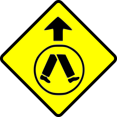 Cruce peatonal PRECAUCIÃ“N signo vector de la imagen