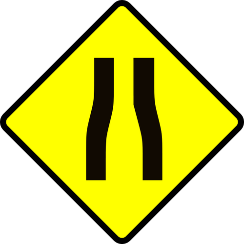 Carretera estrecha atenciÃ³n signo vector imagen