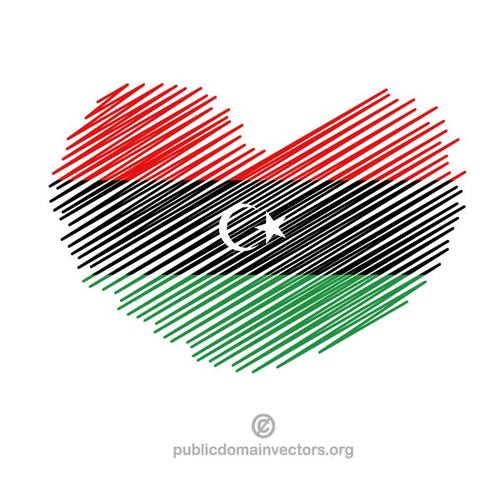 Bandera Libia en forma de corazÃ³n