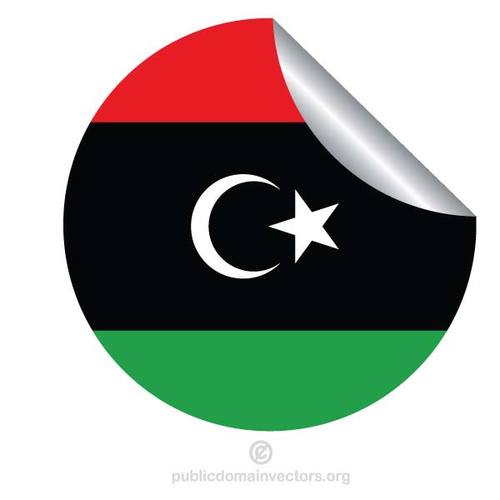 Libya bayraÄŸÄ± etiket yuvarlak