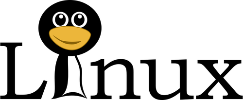 Tekst Linux tux Å›mieszne twarz wektor wyobraÅ¼enie o osobie