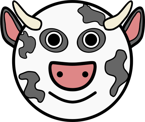 Grafika wektorowa okrÄ…gÅ‚ej twarzy kreskÃ³wka krowa
