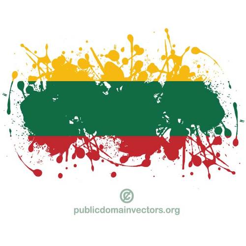 Bandera lituana hecha con pintura salpicadura